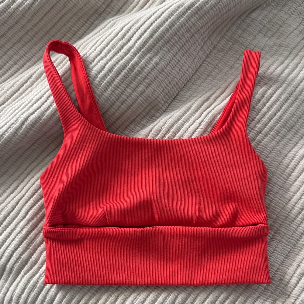 ALO Yoga Red Ribbed Crop Top